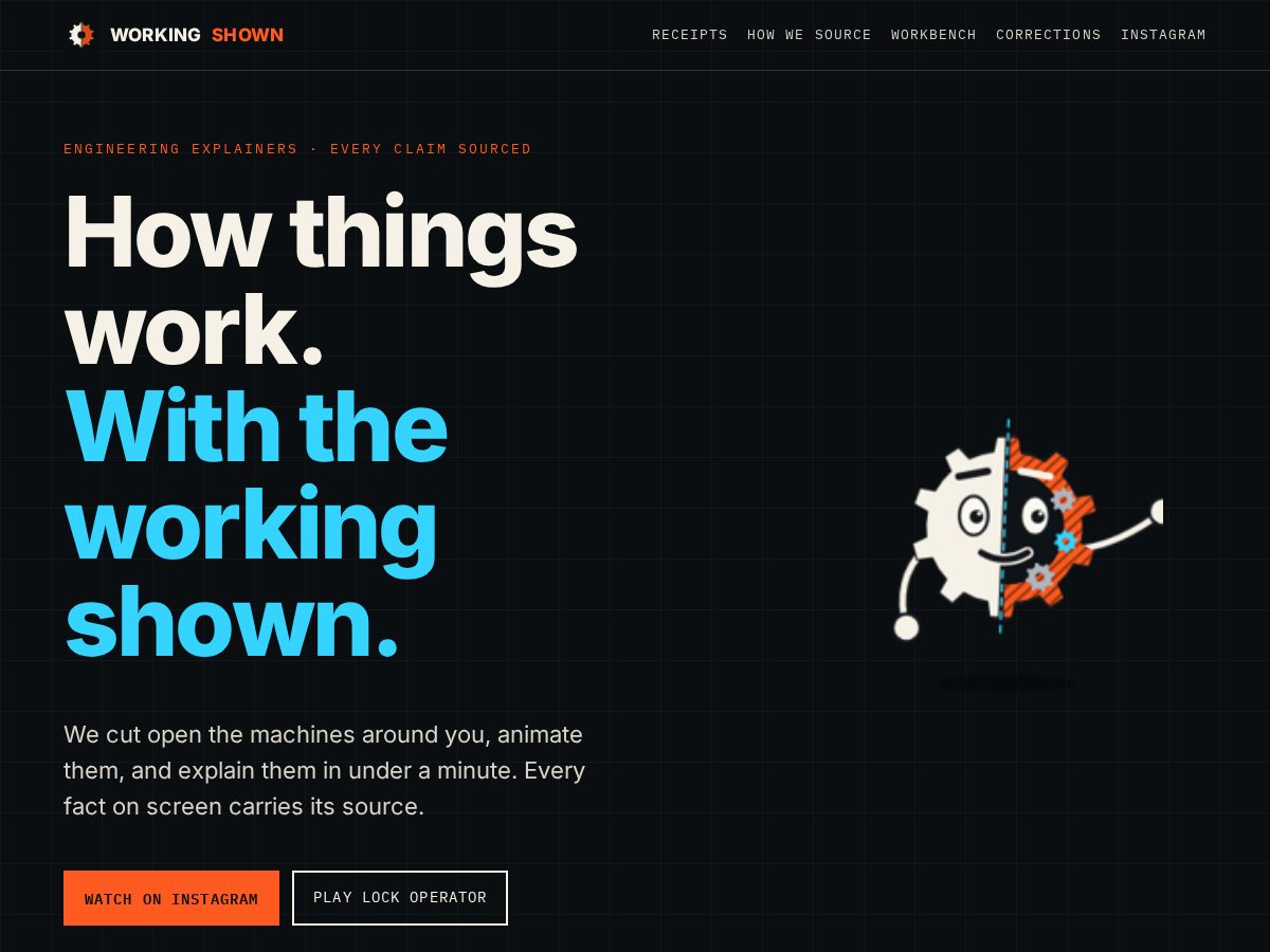 Landing-page snapshot of workingshown.xyz
