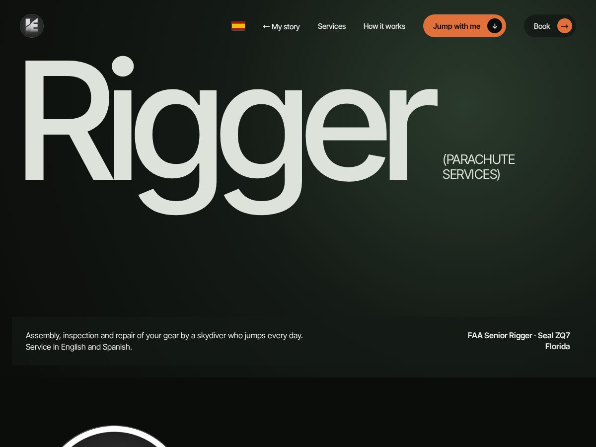 Landing-page snapshot of 305rigger.com