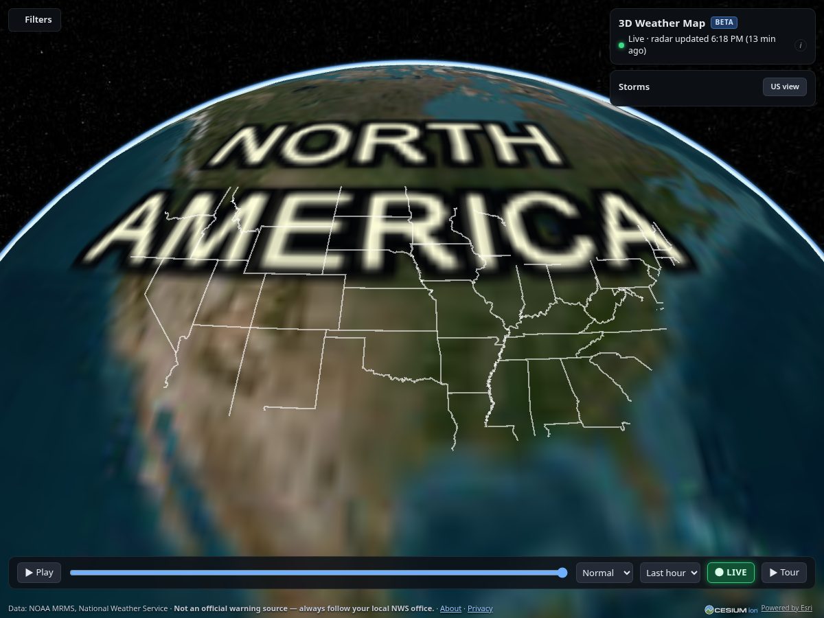 Landing-page snapshot of 3dweathermap.com