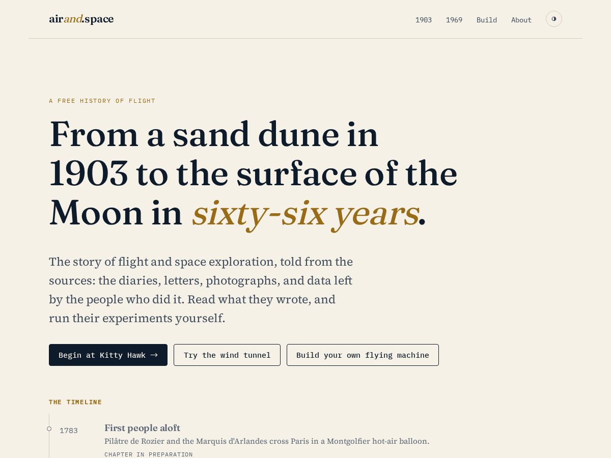 Landing-page snapshot of airand.space