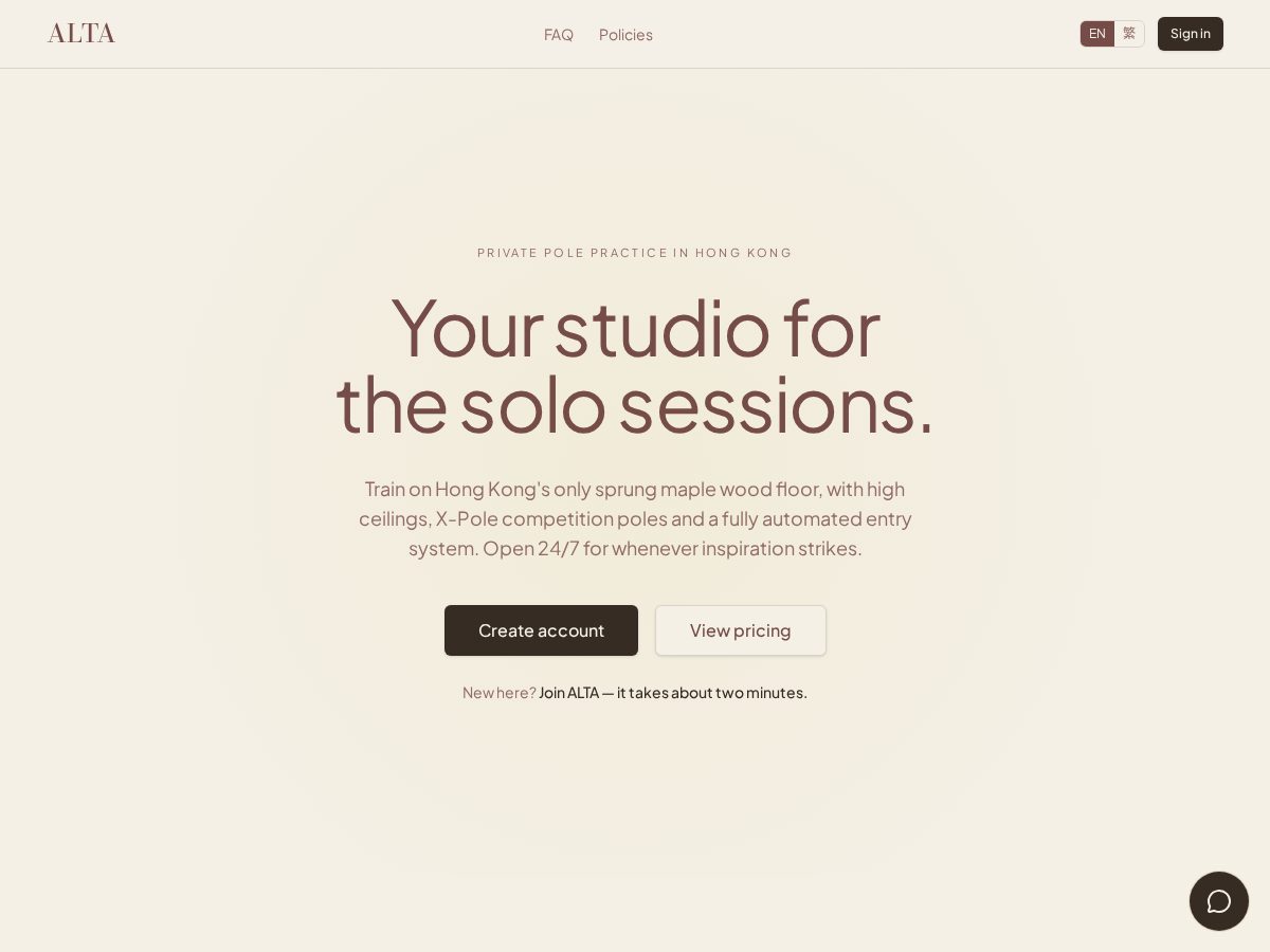 Landing-page snapshot of alta-cc.com