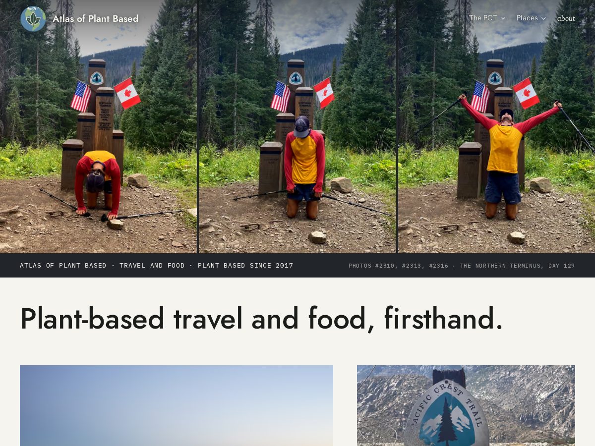 Landing-page snapshot of atlasofplantbased.com
