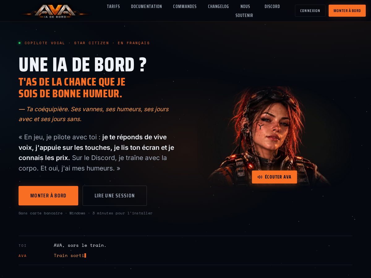 Landing-page snapshot of ava-projet.com