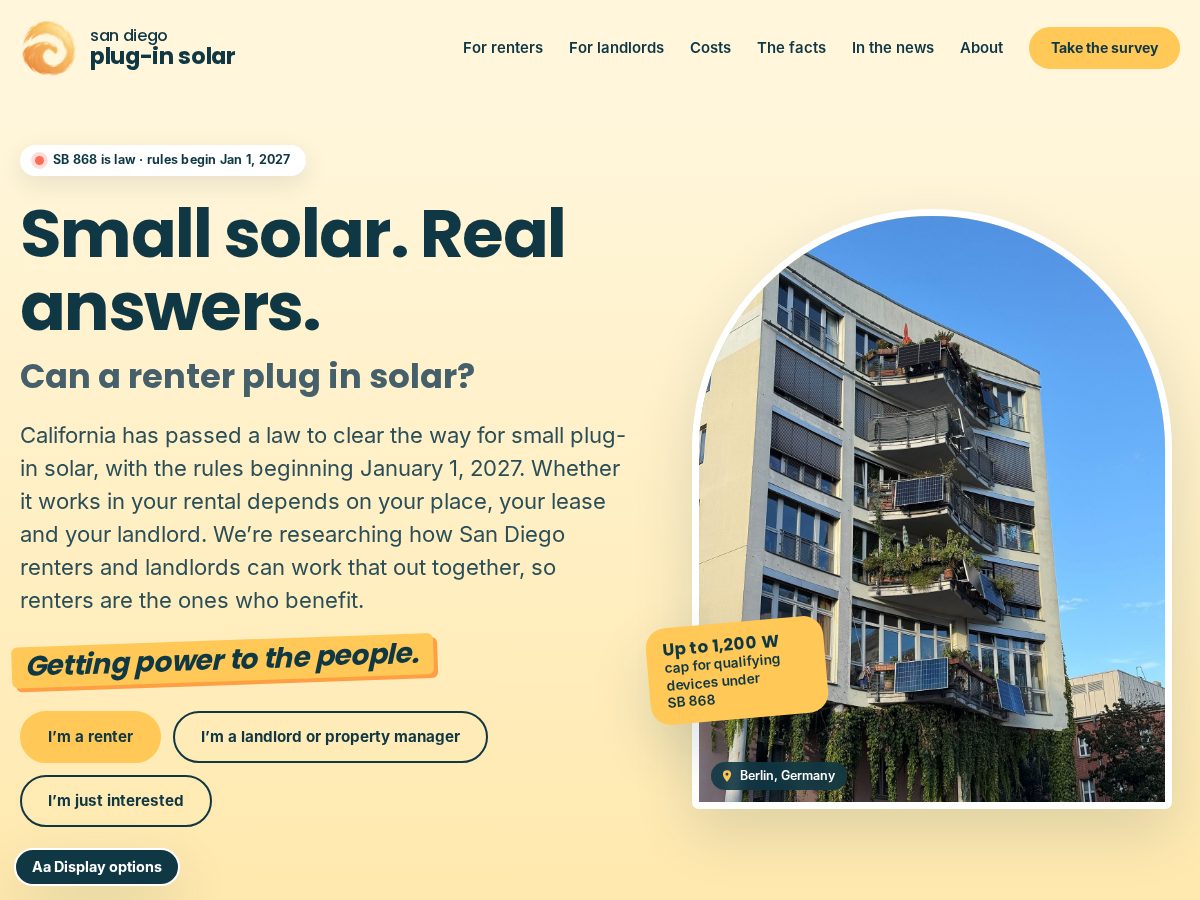 Landing-page snapshot of balconysun.com