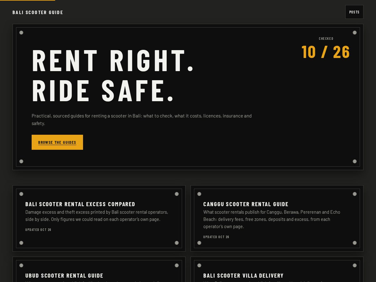Landing-page snapshot of balirentalguide.com