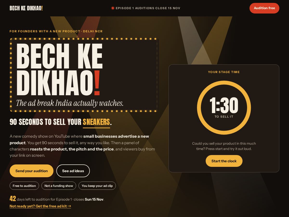 Landing-page snapshot of bechkedikhao.com