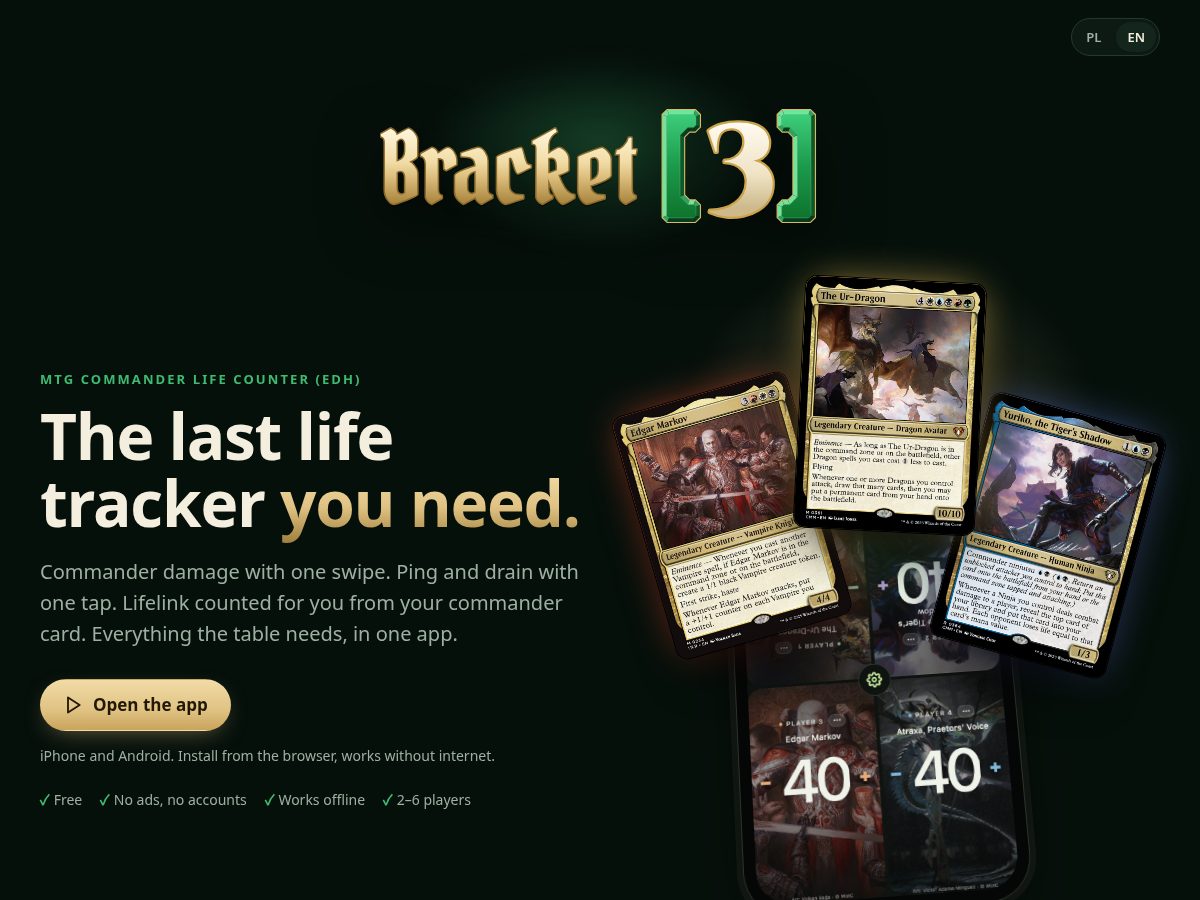 Landing-page snapshot of bracket3.app