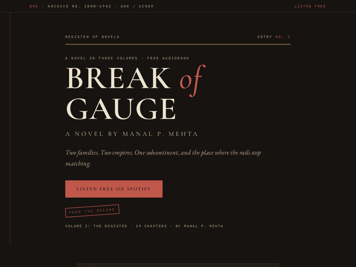 Landing-page snapshot of breakofgauge.com