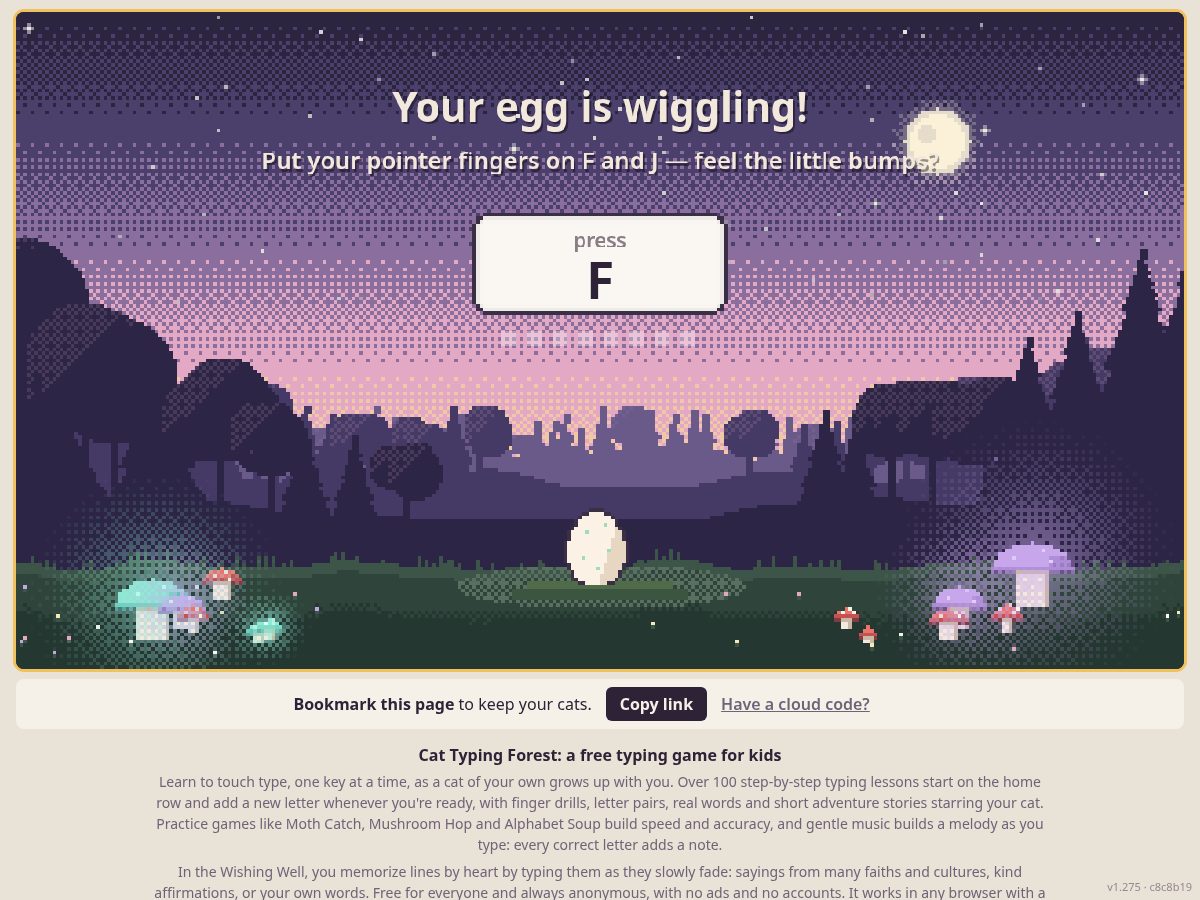 Landing-page snapshot of cat-typing-tutor.com