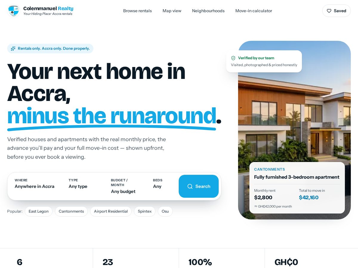 Landing-page snapshot of cehouserentals.homes