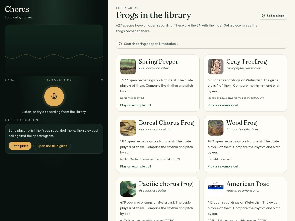 Landing-page snapshot of chorus.green