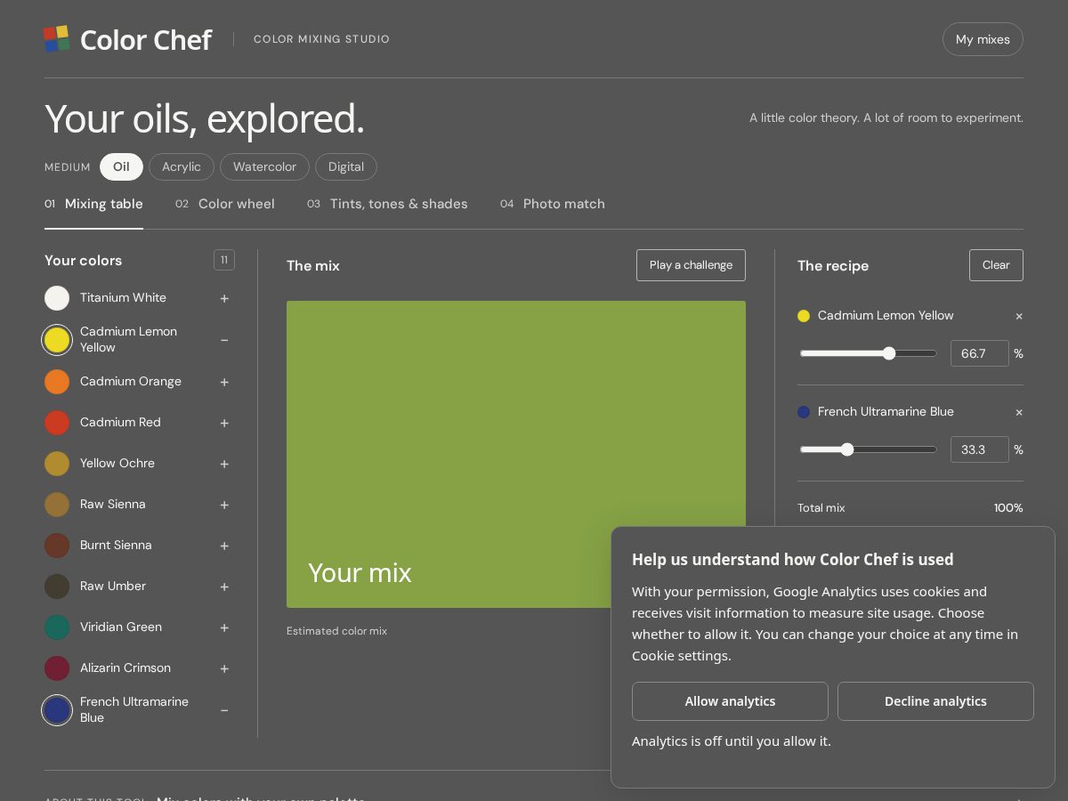 Landing-page snapshot of colorchef.app