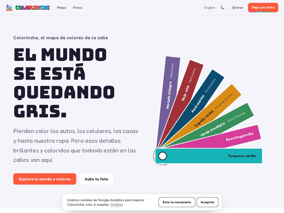 Landing-page snapshot of colorinche.app