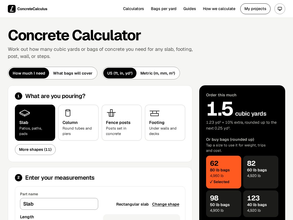 Landing-page snapshot of concretecalculus.com