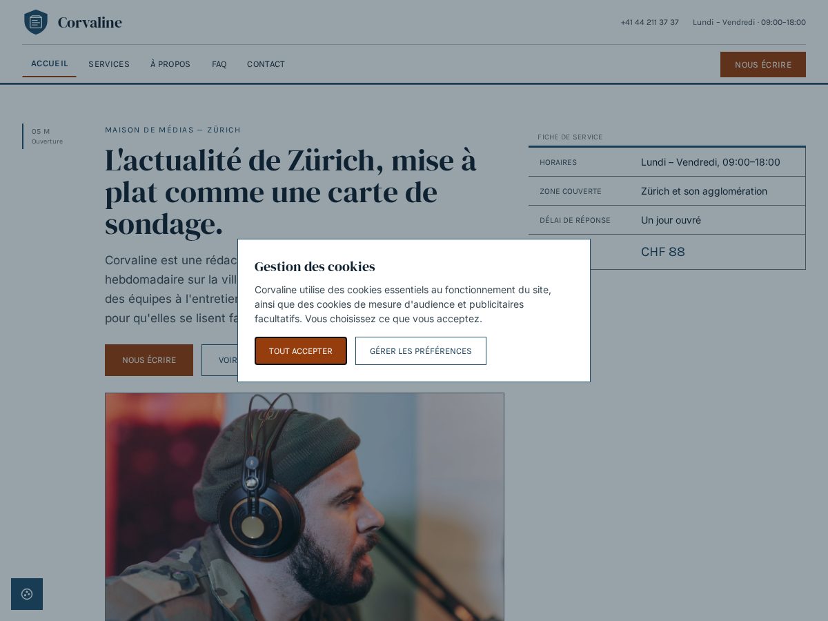 Landing-page snapshot of corvaline.pro