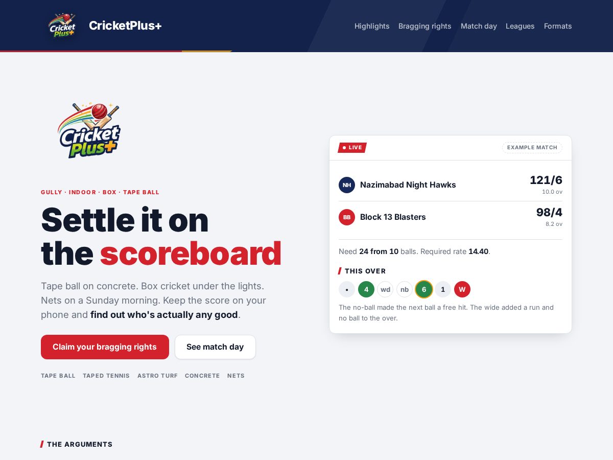 Landing-page snapshot of cricplusplus.com