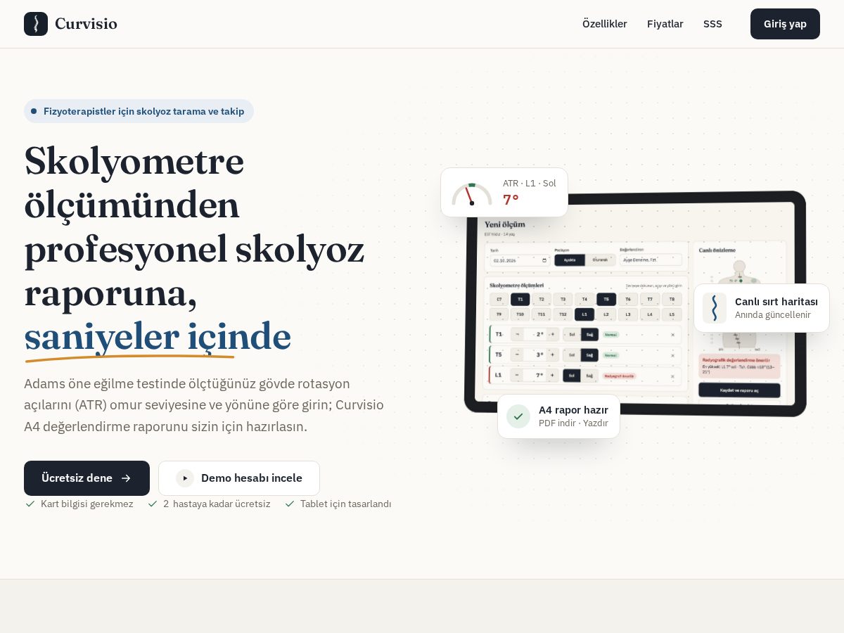 Landing-page snapshot of curvisio.com
