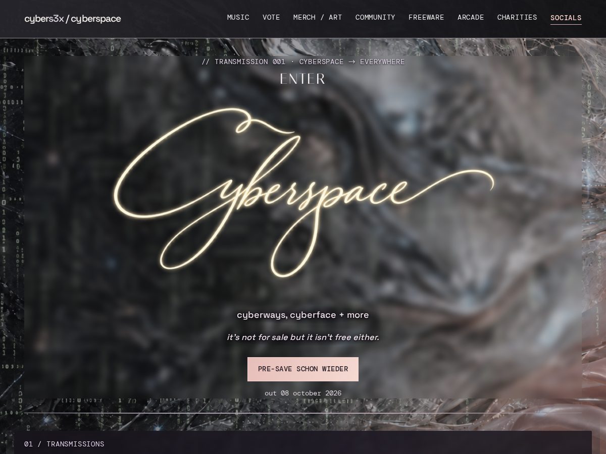 Landing-page snapshot of cybers3x.com