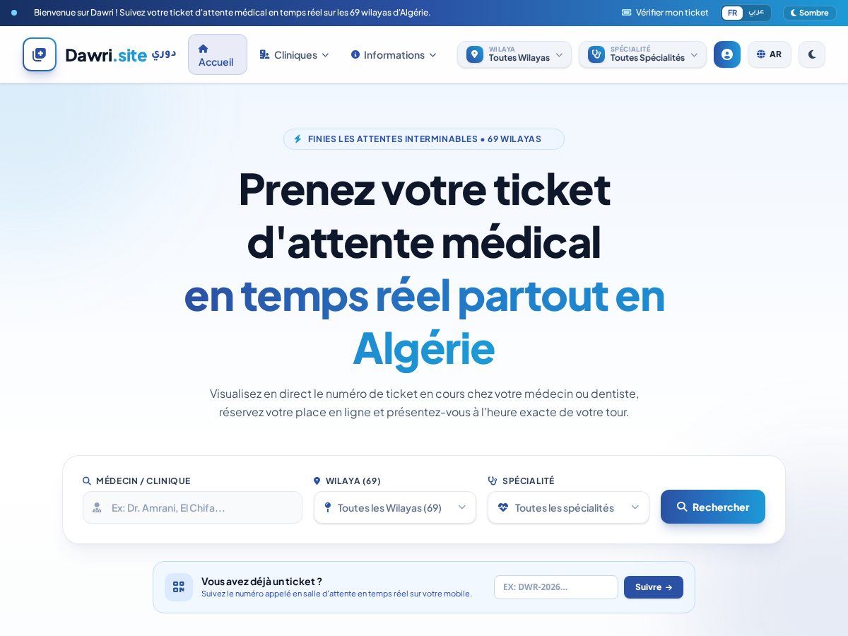 Landing-page snapshot of dawri.site