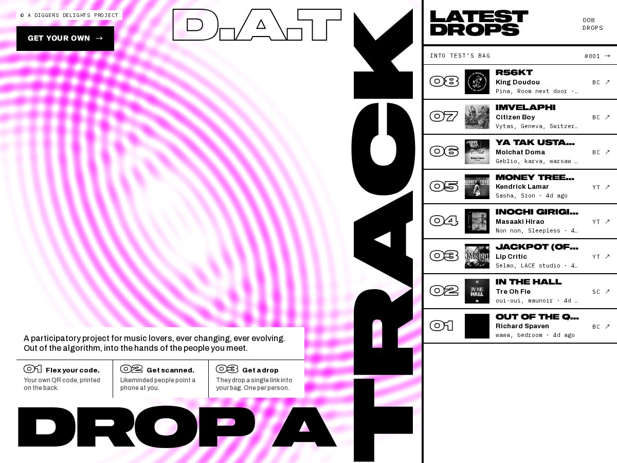 Landing-page snapshot of dropatrack.club