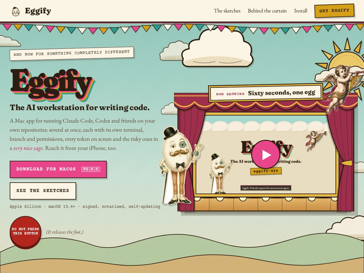Landing-page snapshot of eggify.xyz