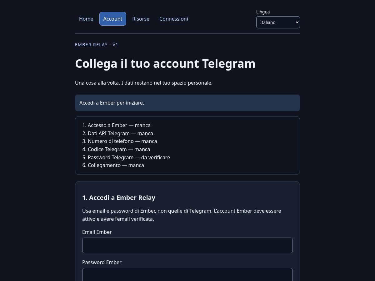Landing-page snapshot of ember-relay.com