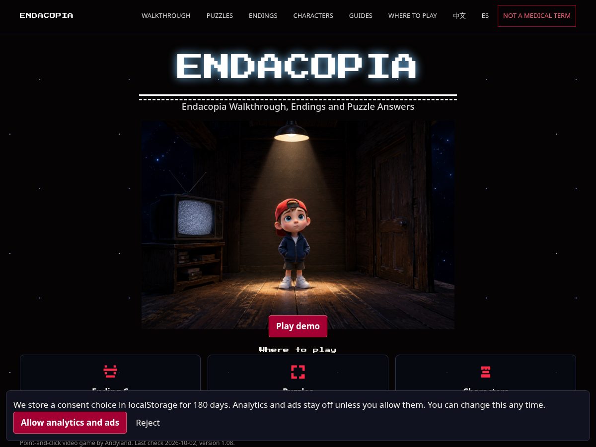 Landing-page snapshot of endacopia.run