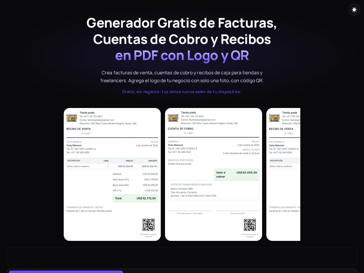Landing-page snapshot of facturasonline.lat