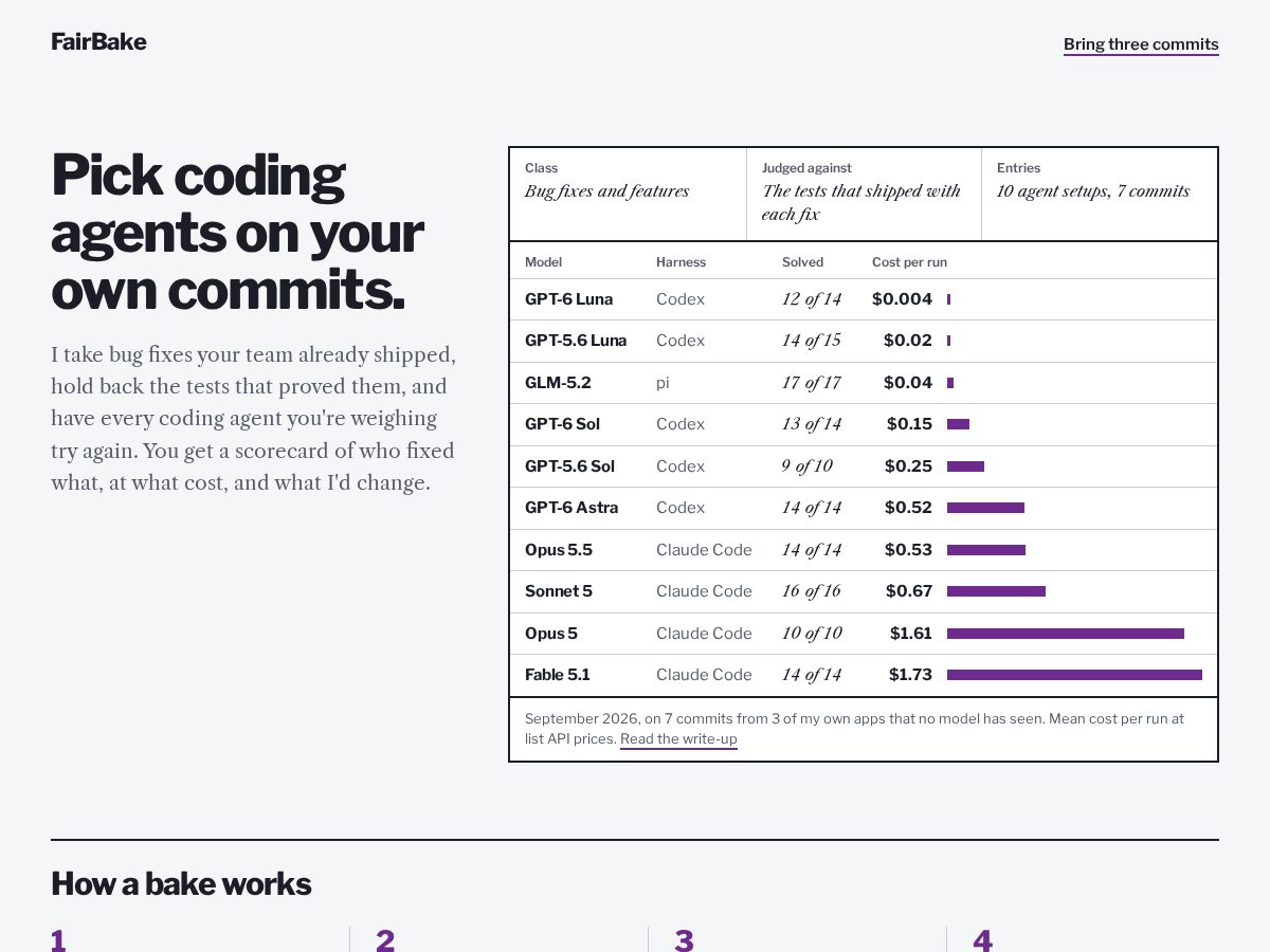 Landing-page snapshot of fairbake.dev