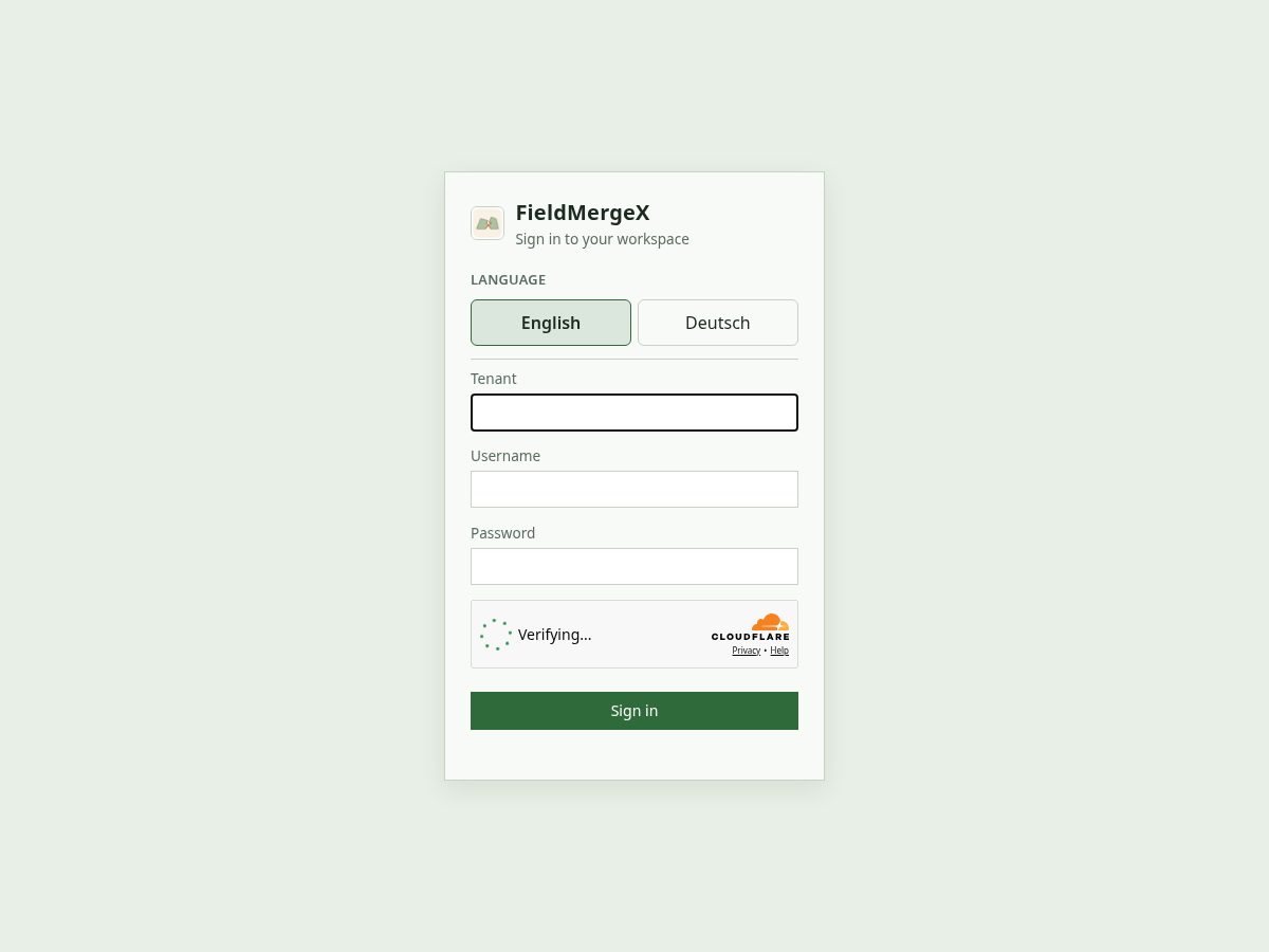 Landing-page snapshot of fieldmergex.app