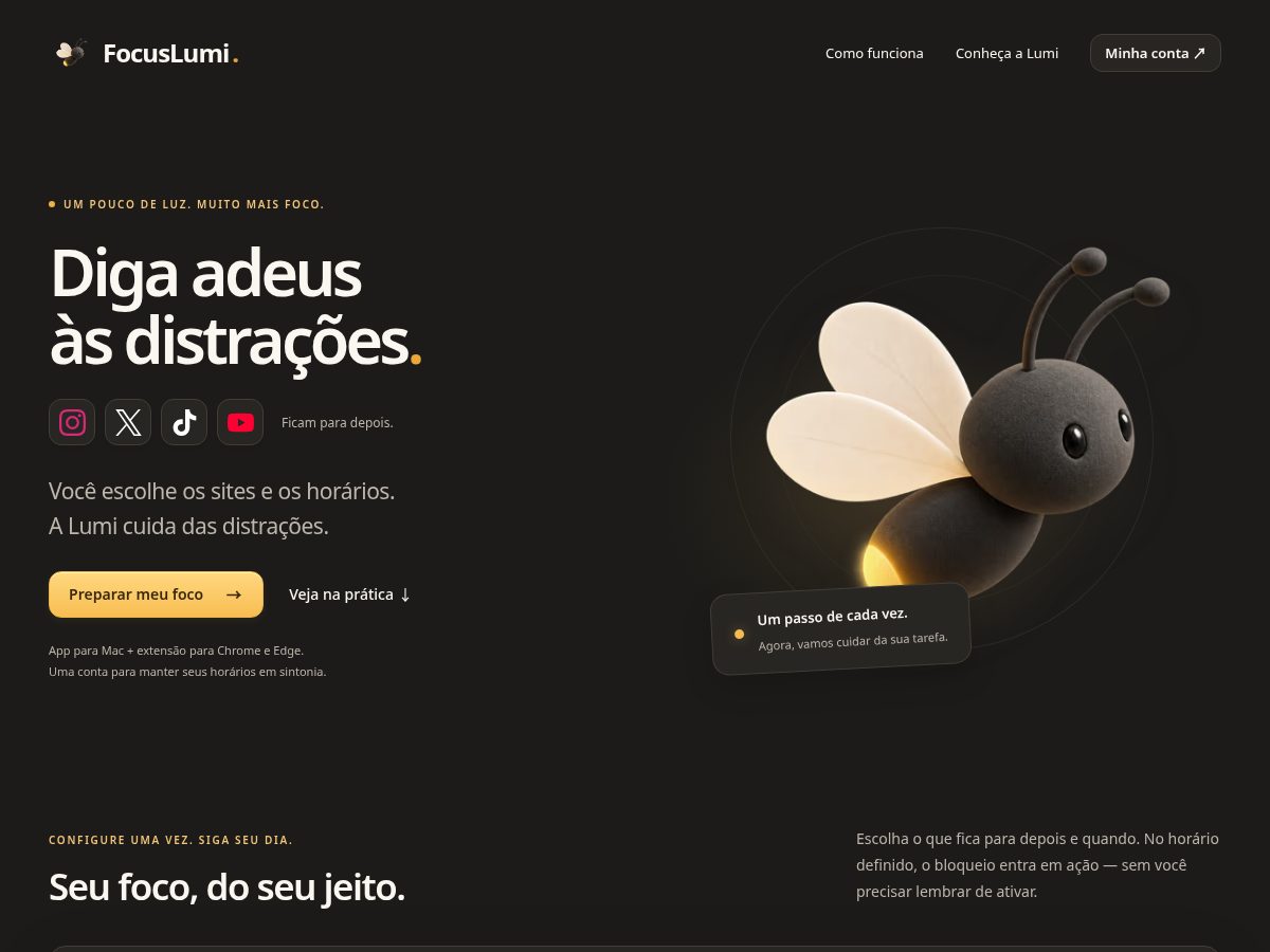 Landing-page snapshot of focuslumi.com