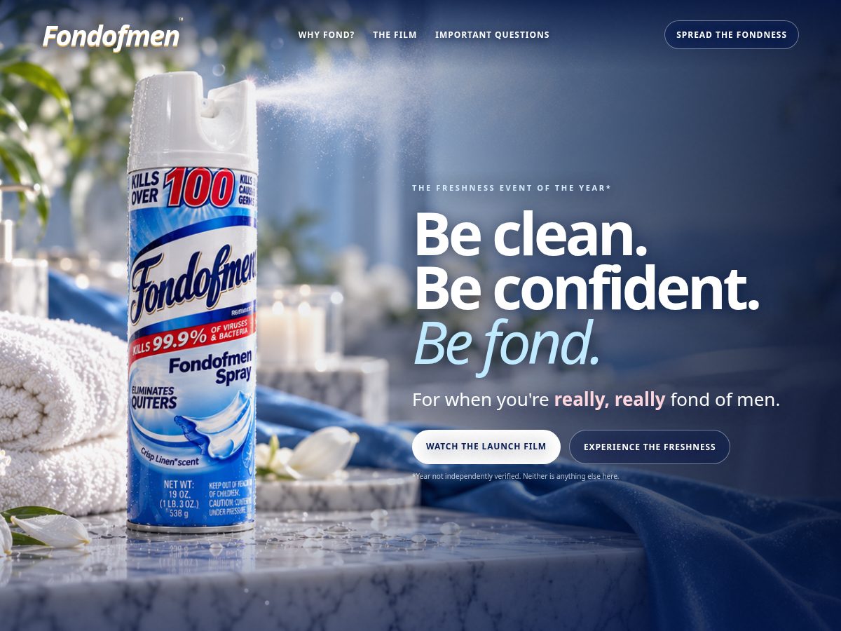 Landing-page snapshot of fondofmen.com