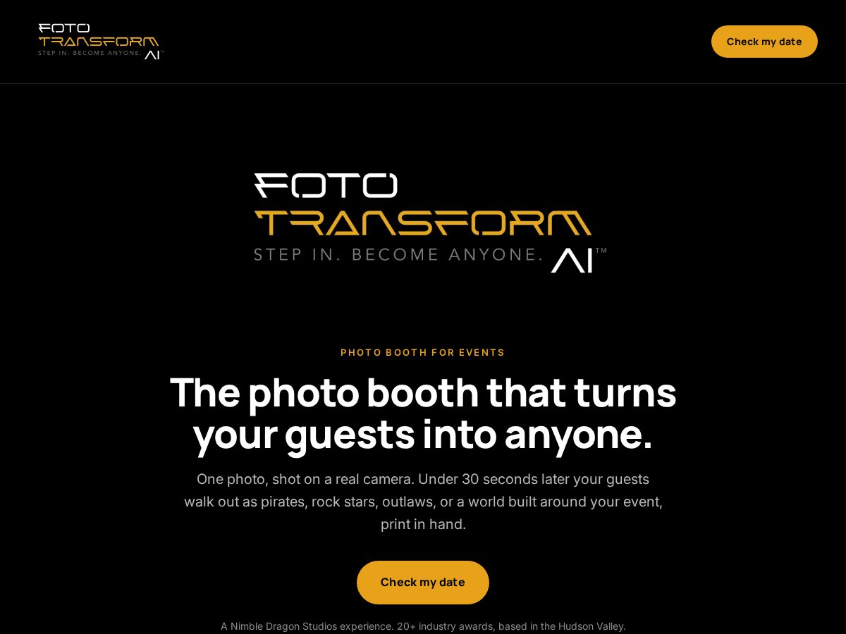 Landing-page snapshot of fototransform.com
