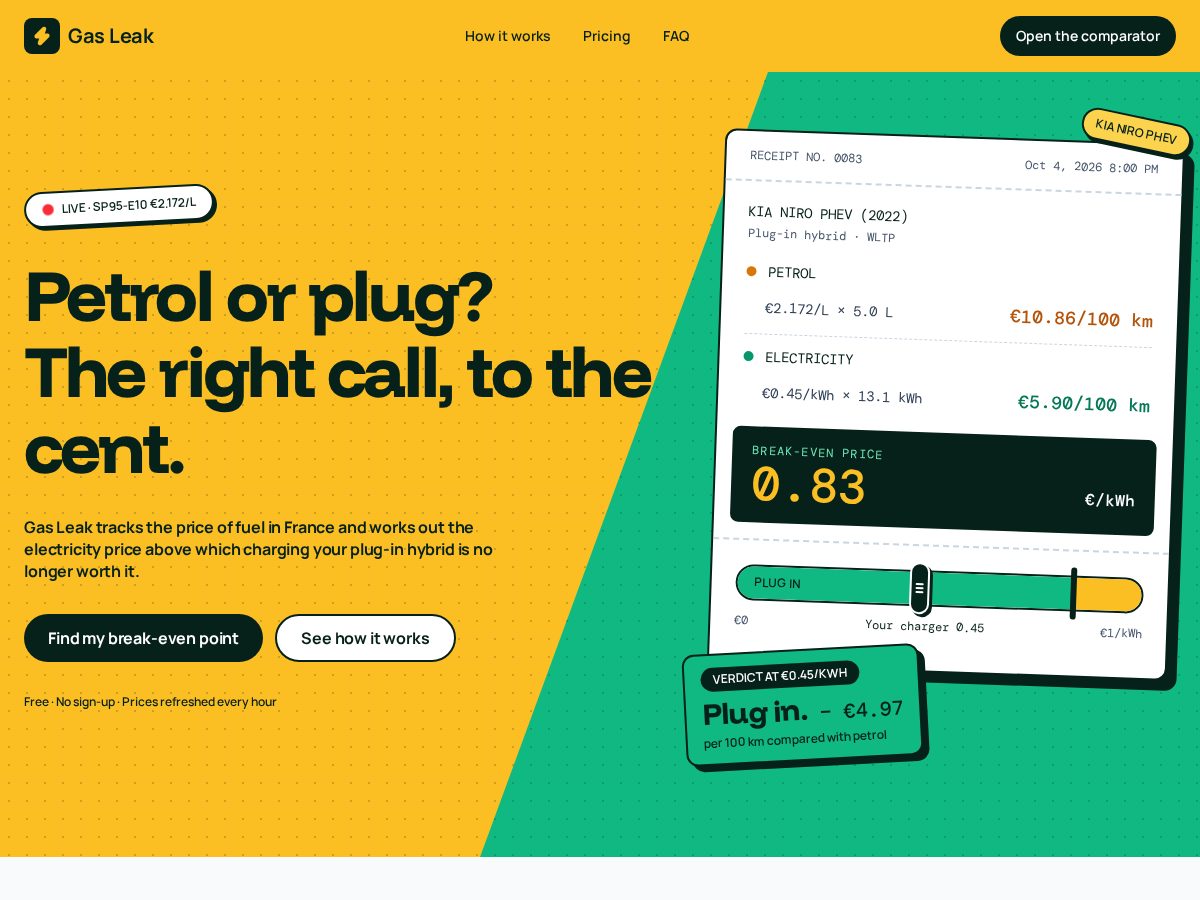 Landing-page snapshot of gasleak.app