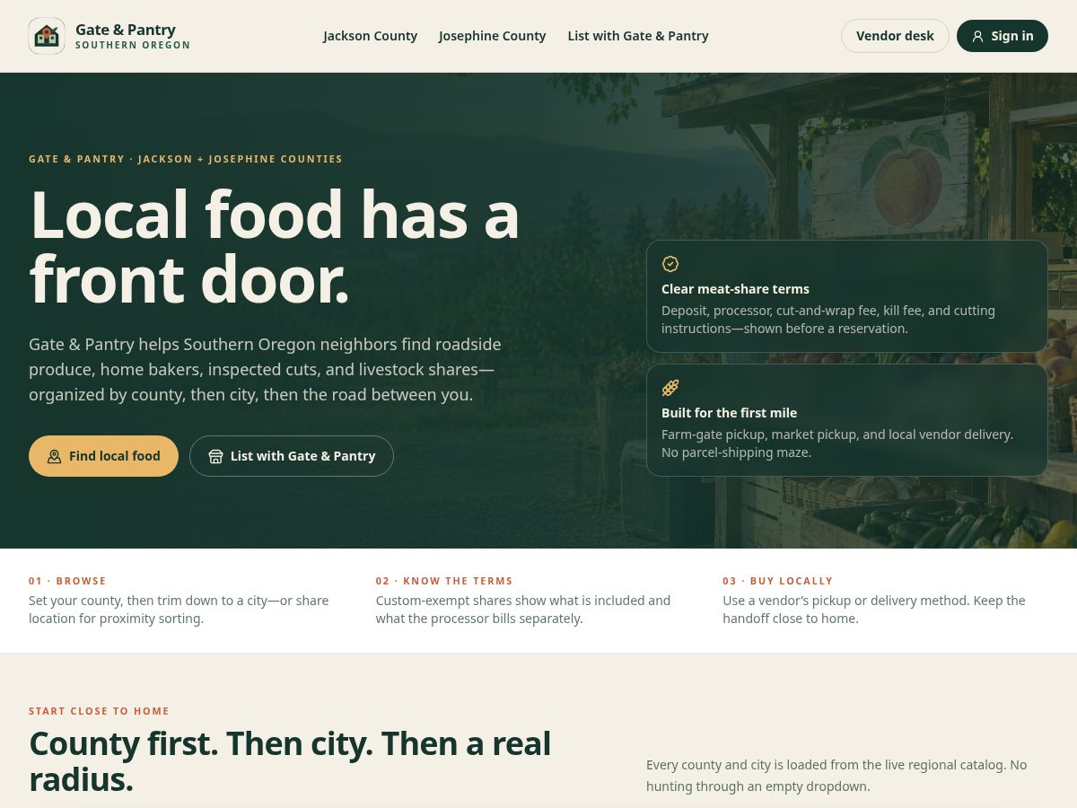 Landing-page snapshot of gateandpantry.com