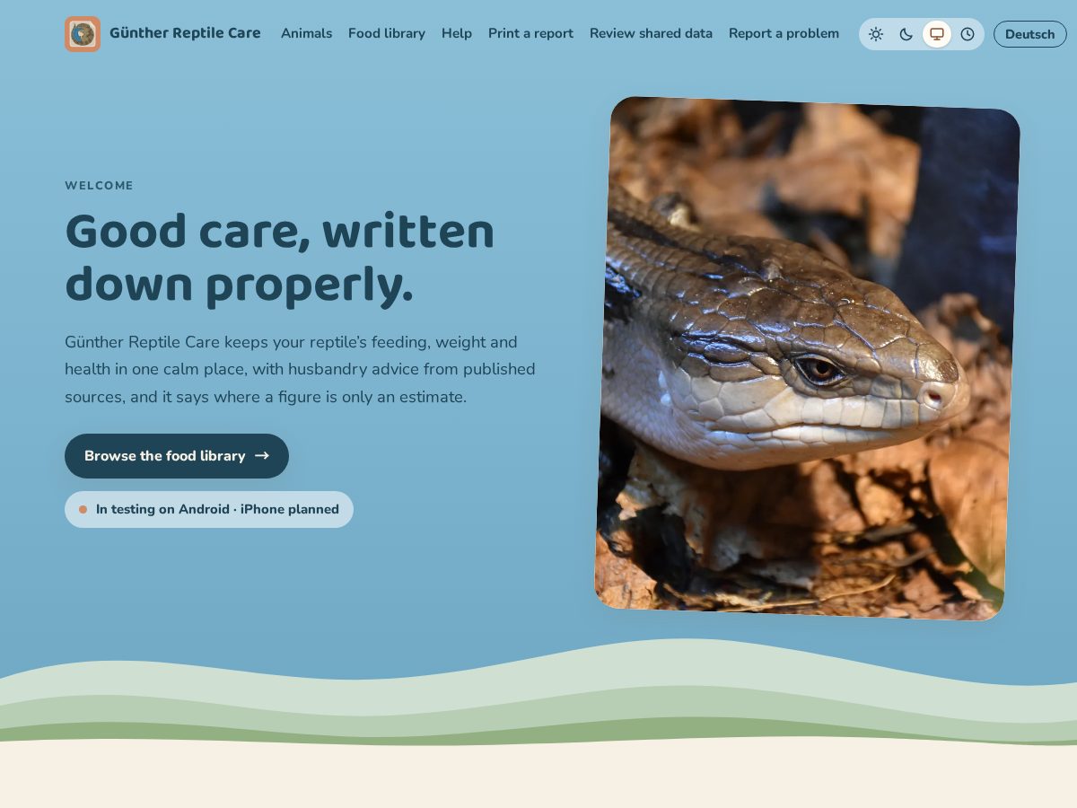 Landing-page snapshot of gunthercare.app