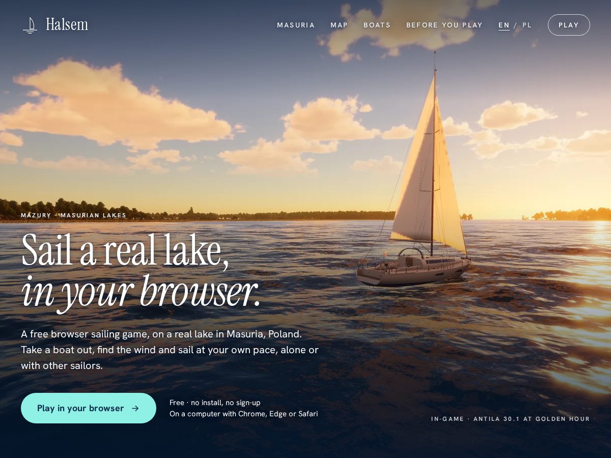 Landing-page snapshot of halsem.boats