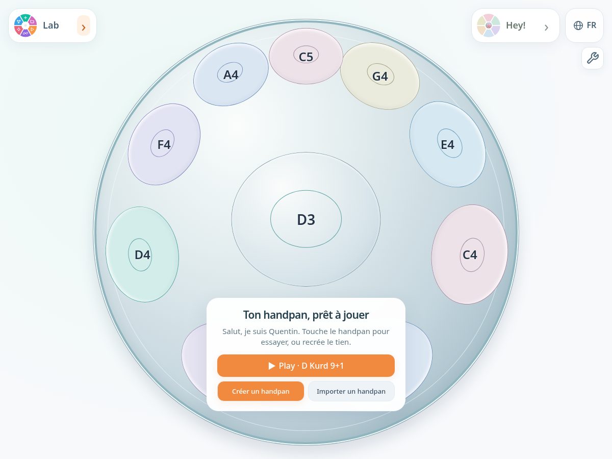 Landing-page snapshot of handpan-lab.com