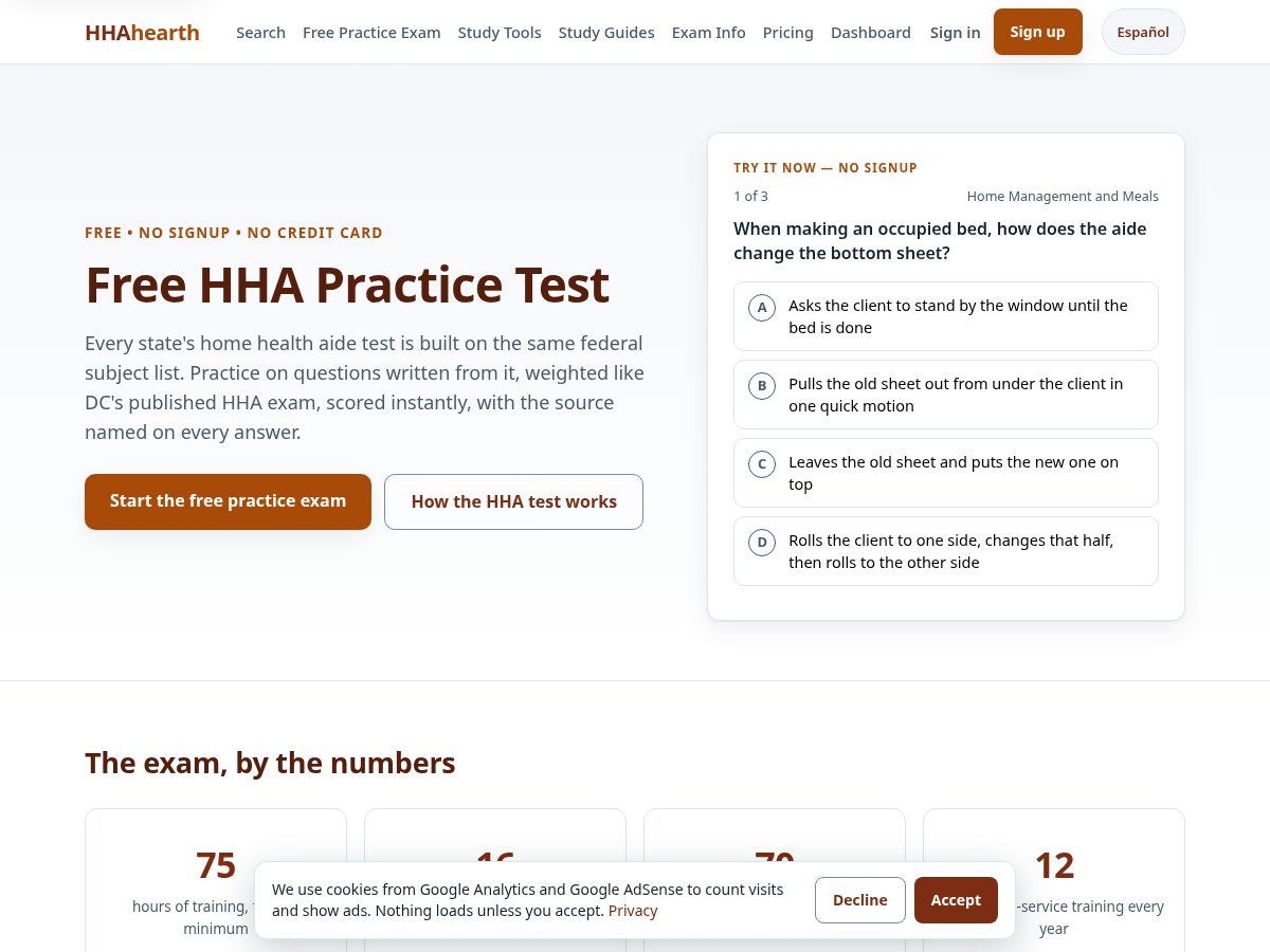 Landing-page snapshot of hhahearth.com