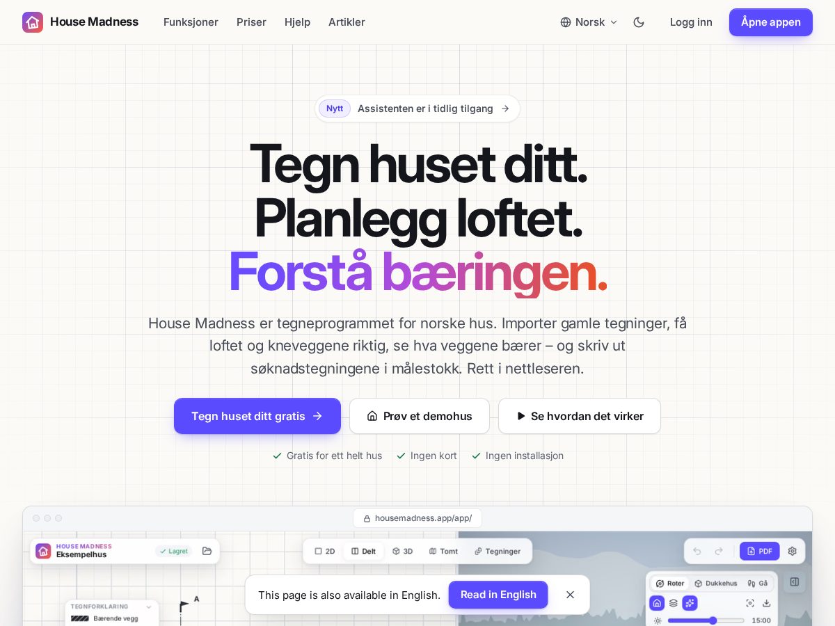 Landing-page snapshot of housemadness.app