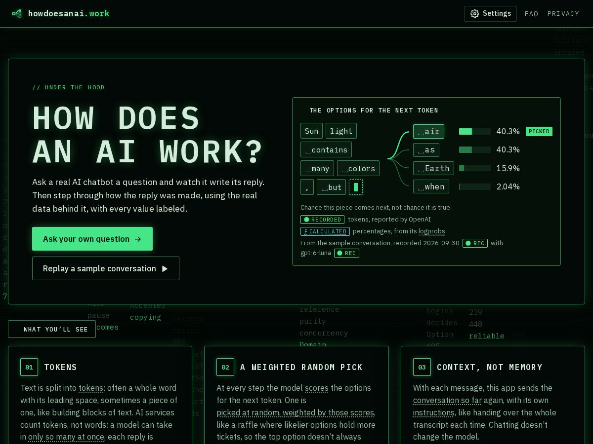 Landing-page snapshot of howdoesanai.work
