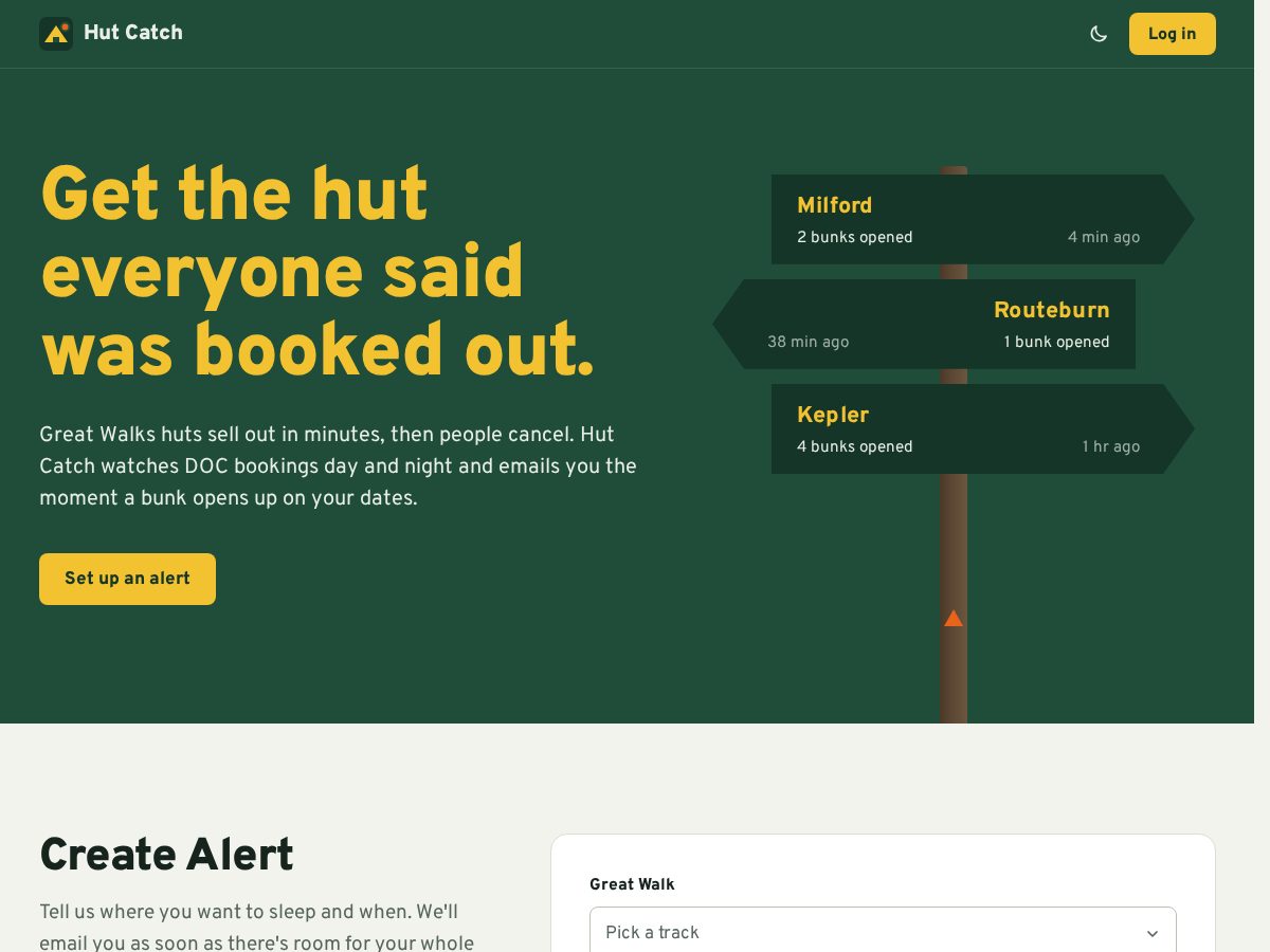 Landing-page snapshot of hutcatch.com