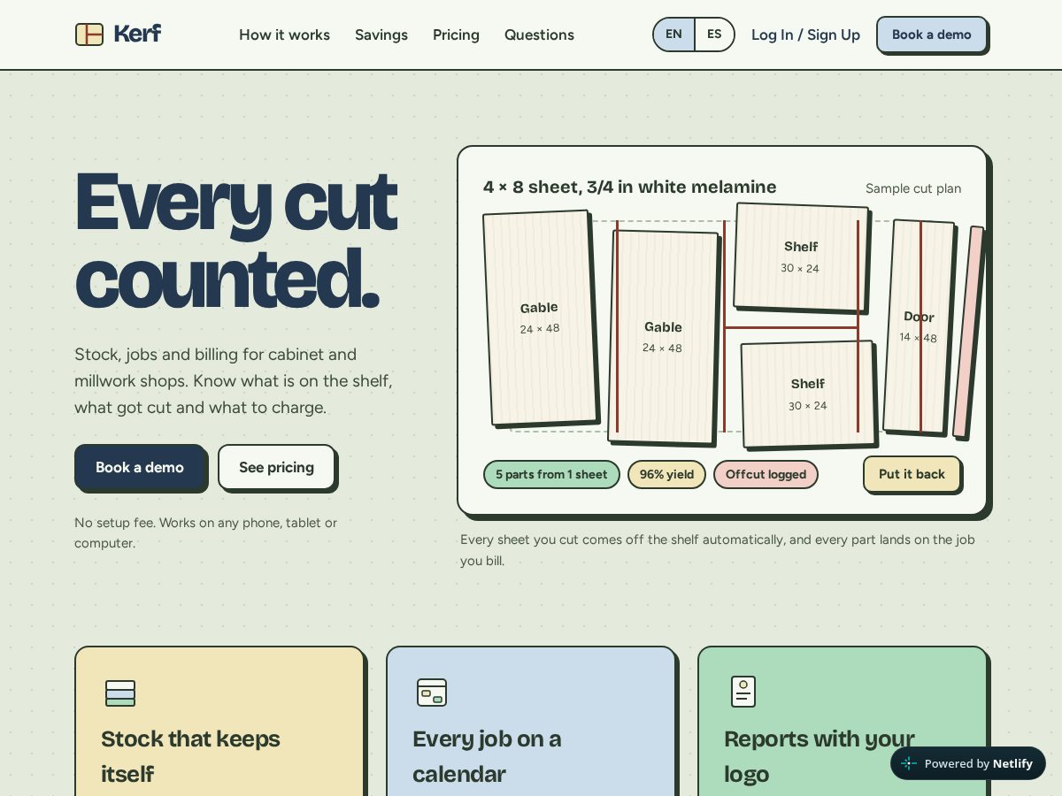 Landing-page snapshot of kerflabs.app