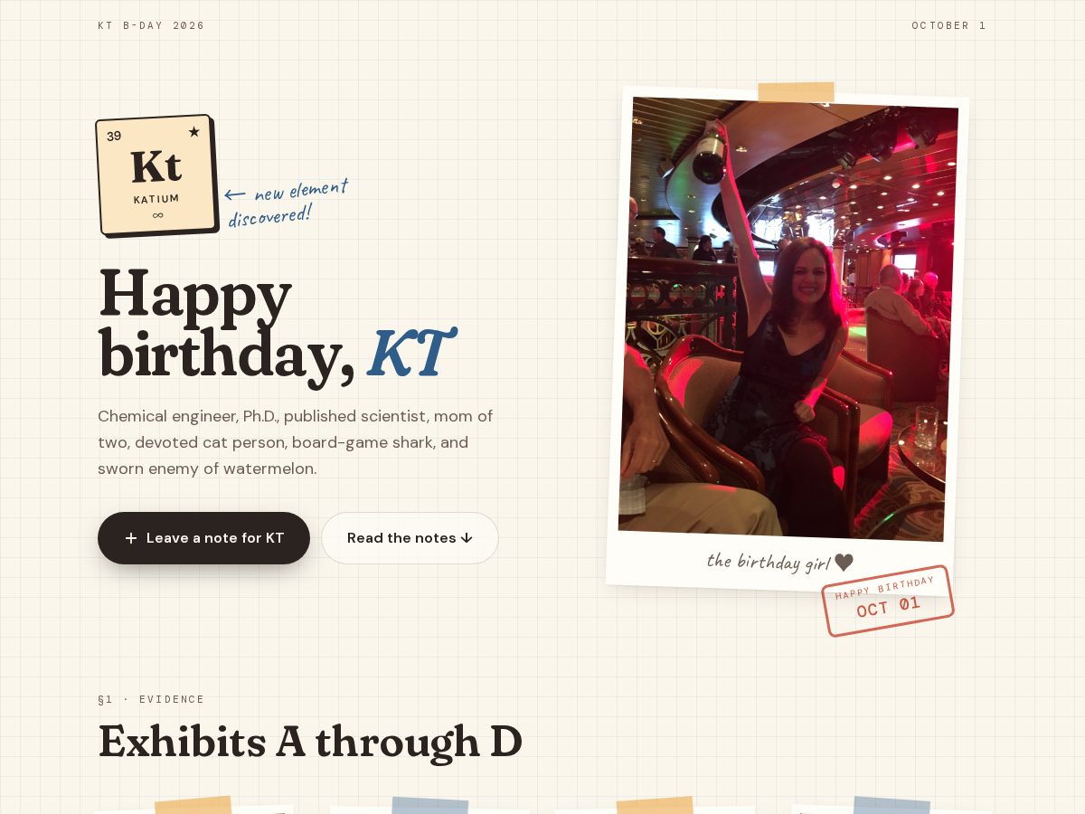 Landing-page snapshot of ktbday2026.com
