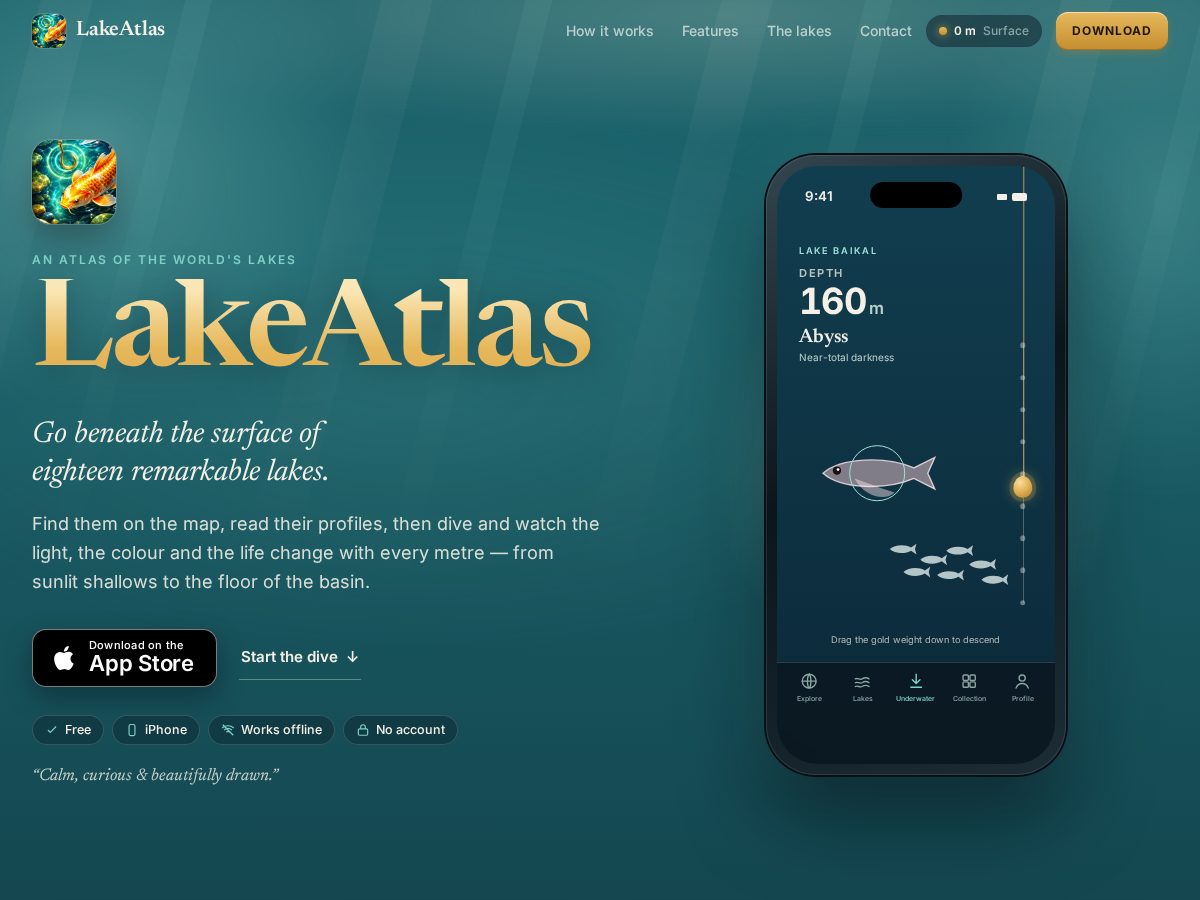 Landing-page snapshot of lakeatlas.click