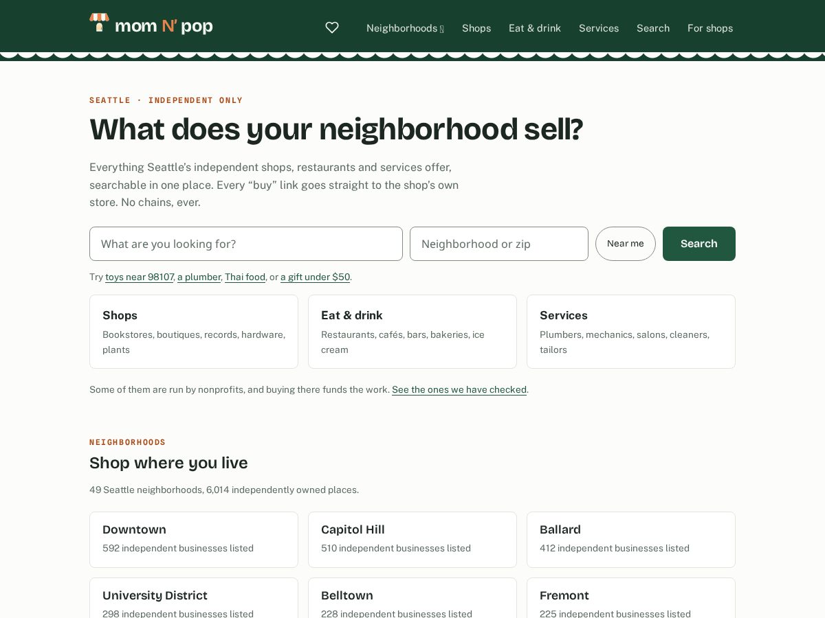 Landing-page snapshot of localhere.store