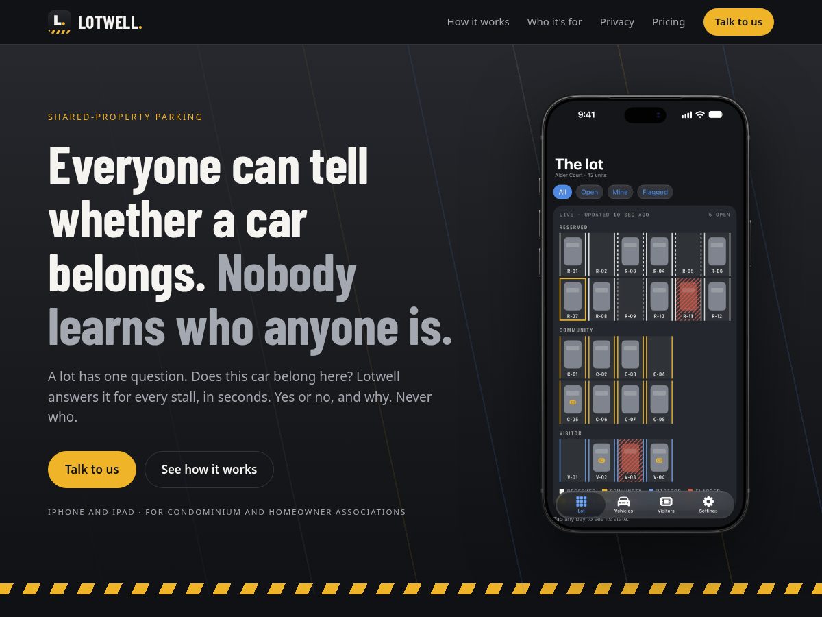 Landing-page snapshot of lotwell.app