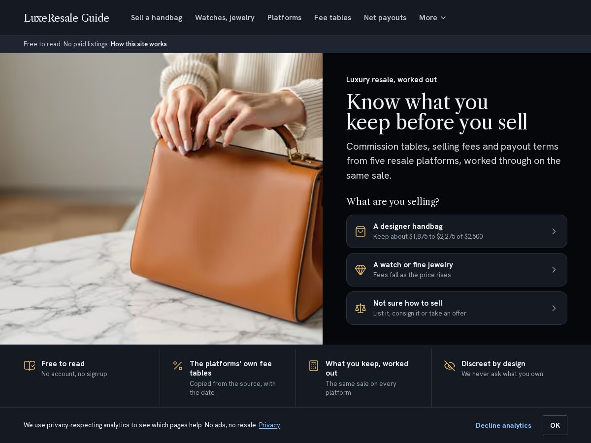 Landing-page snapshot of luxeresaleguide.com