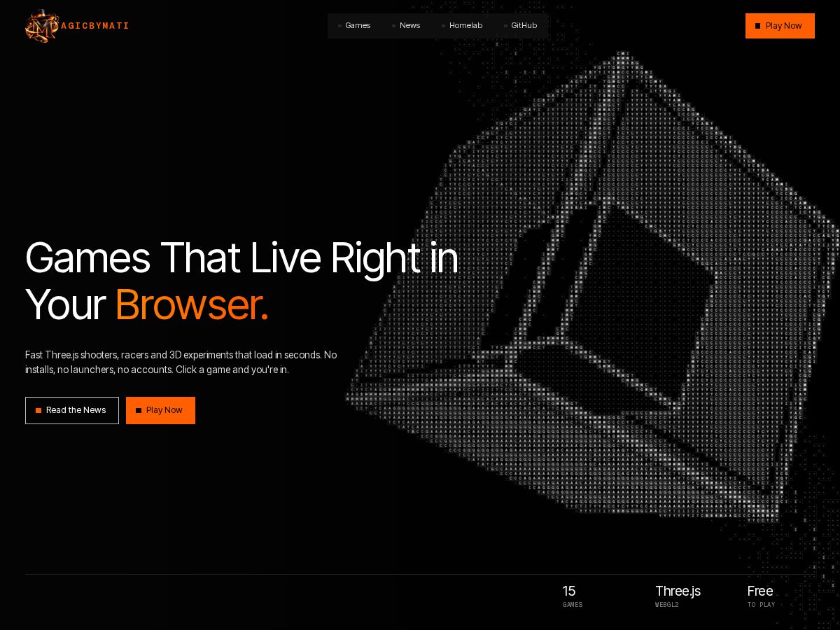 Landing-page snapshot of magicbymati.dev