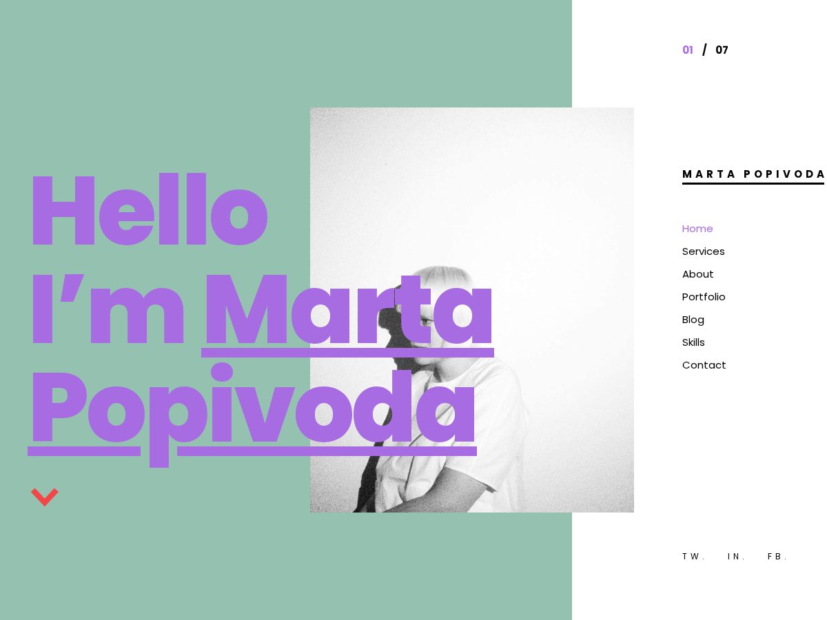 Landing-page snapshot of martapopivoda.info